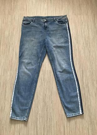 Большой размер! джинсы скинни с лампасами от yessica, размер 2xl-4xl