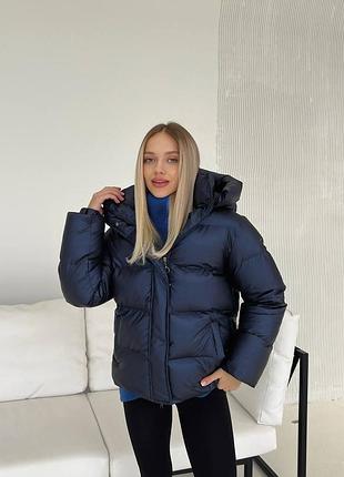 Зимний пуховик зимняя куртка на пуху со съемным капюшоном