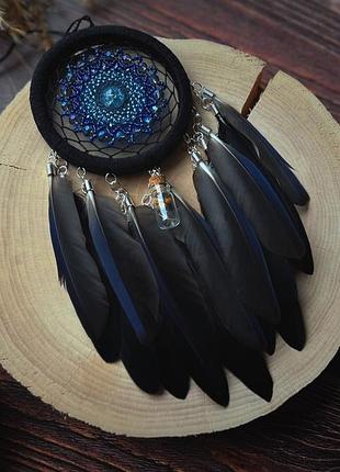 Гарний ловець снів з пером павича та бісером