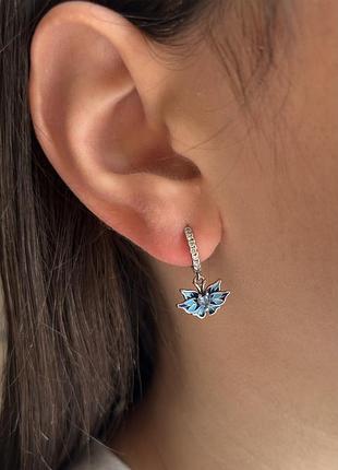 Срібні сережки з метеликом s925
