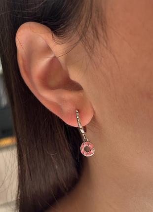 Срібні сережки з пончик 925