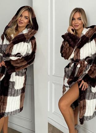 Женский халат с капюшоном.жiночий халат