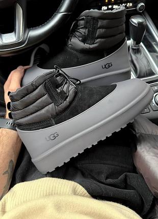 Угги ugg classic mini lace-up black ботинки