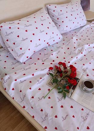 Комплект постільної білизни love бязь постельное белье комплект бязь love