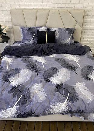 Постільна білизна пірʼя плюш комплект комплект постельного белья перо плюш