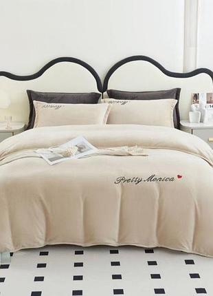 Велюровий комплект постільної білизни, євро розмір євро розмір