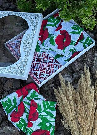 Комплект скатертина з серветками льон скатерть с салфетками  комплект льон