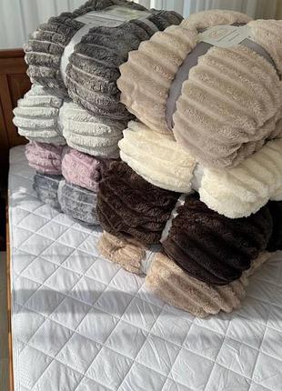 Теплий плед на еко овчинці плед -покривало теплый на овчинке