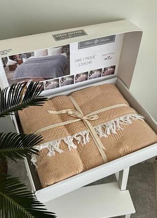Покривало —пике вафелька  покривало плед вафельный хлопок турция