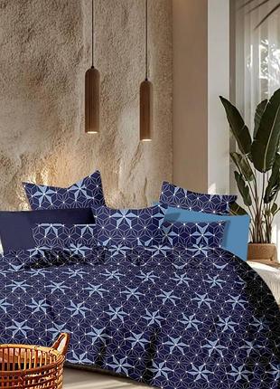 Євро комплект постільної білизни 100% бавовна 200х220 см (ble-7743)