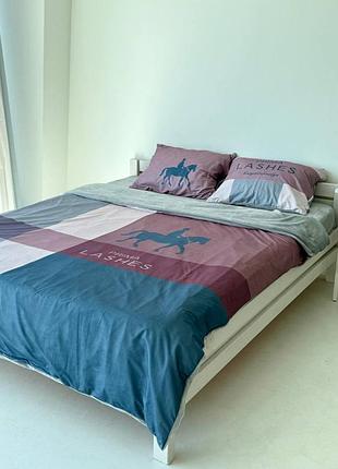 Комплект постильної білизні вельвет + велюр постільна білизна комбінація вельвет —велюр