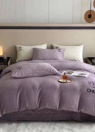 Коммплект постільної білизни плюш квітка постельное плюшевое белье комплект