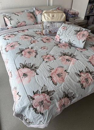 Комплект постільної білизни з двома ковдрами постельное белье на кровать два одеяла