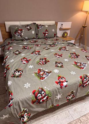 Комплект байковоі постільної білизни  натуральна бавовна байковое постельное белье комплект