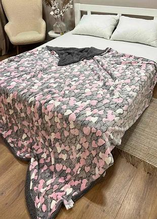 Плед двухсторонній велюр + штучна овчинка плед теплый двухсторонний велюр +искуственный мех