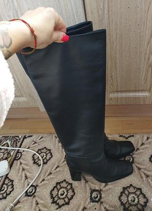 Кожаные сапоги трубы zara