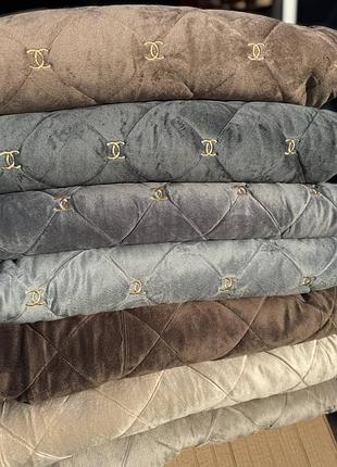 Покривало велюрове стьобане шанель велюровое покривало шанель