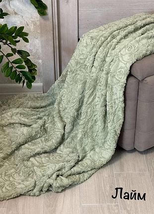 Покрывало -плед мягкий и стильный норка 3 d плед на кровят норка 3d