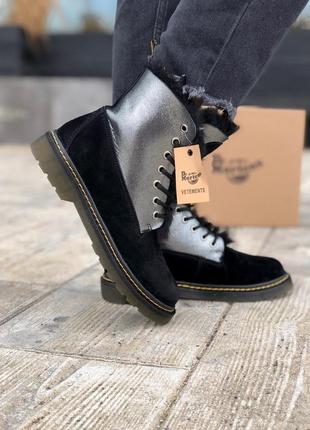 Черевики жіночі з хутром мартенс dr martens