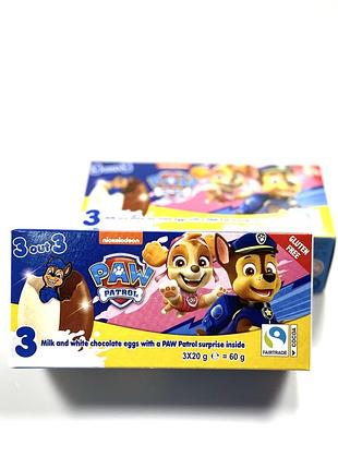 Шоколадні яйця з іграшкою-сюрпризом 3 шт patrol