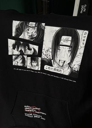 Теплая черная худи наруто