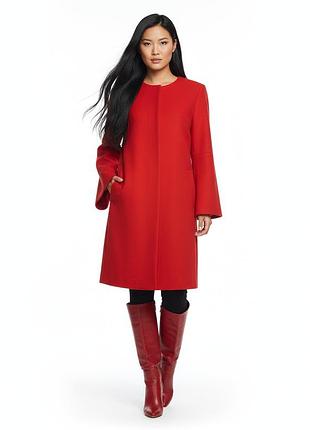 Красное легкое пальто длинный жакет zara basic outerwear.