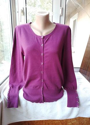 Брендовый коттоновый трикотажный свитер джемпер