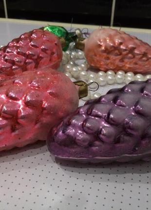 Набор шишек елочные игрушки ссср советские шишки новогодние стеклянные