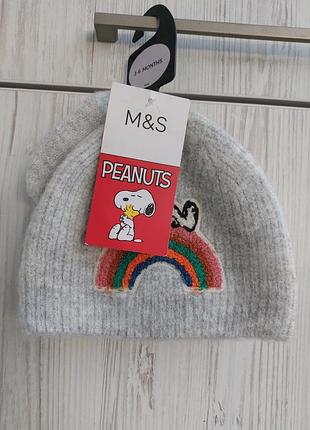 Брендовый комплект шапочка и перчатки на 3-6м