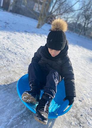 Набір шапка з натуральним бумбоном та хомут