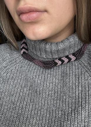 Вінтажне намисто з бісеру, виготовлене в техніці гердан