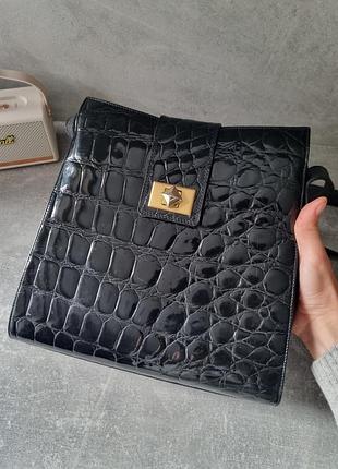 Сумка vicosta, кожаная сумка, сумка кроссбоди, сумка кроссбади, сумка крокодил, винтажная сумка, сумка винтаж