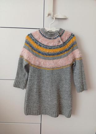 Теплое платье на полтора-два года 86-92 см