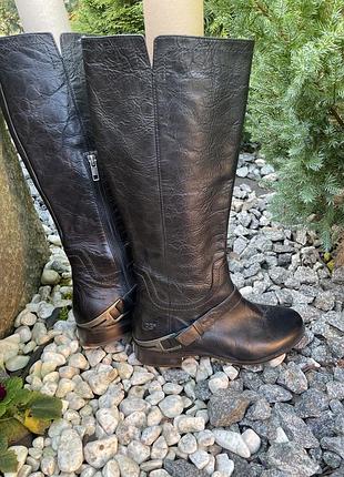 Ugg шкіряні чорні чоботи 38 (устілка 24 см)!