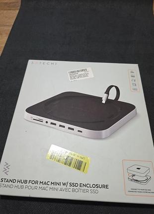 Док-станция satechi stand &amp; hub for mac mini / studio with nvme ssd enclosure