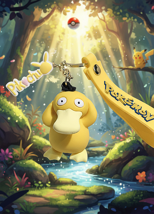 Брелок покемон псидак пікачу pokemon psyduck pikachu качка на рюкзак, ключі жовтий 5 см