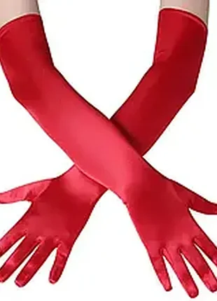 Красные длинные перчатки