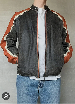 Шкіряна курточка ретро стиль90х