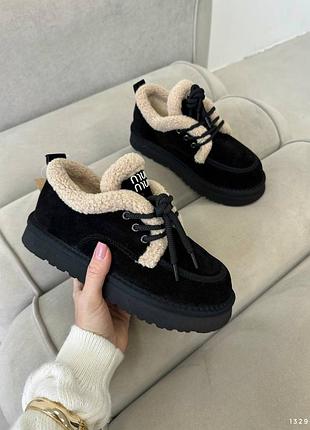 Уггі лофери зима замш хутро тедді