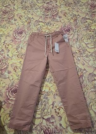 Розовые коттоновые штаны