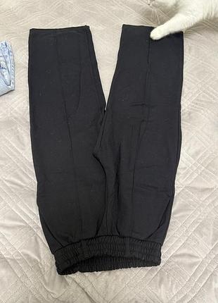 Чорні теплі штани на флісі  жіночі