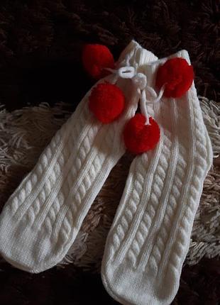 Новые тёплые вязаные носки.