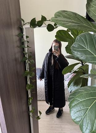 Пуховик довжини міді