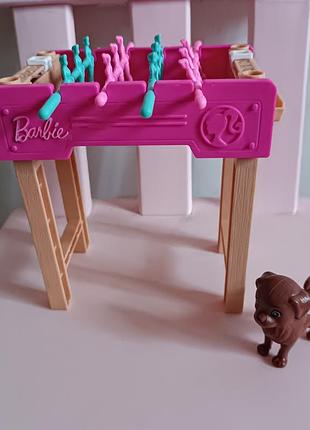 Игровой набор барби настольный футбол barbie working foosball table playset with pet, game night theme