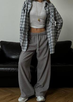 Брюки тедди баранчик брюки серые серый 315