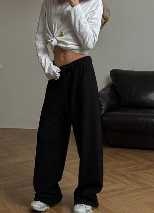 Брюки тедди баранчик брюки черные черный 315