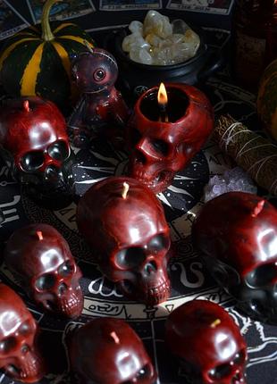 Эксклюзивный череп - свеча из пчелиного воска ручной работы, ароматизированная, объемная фигура, декор для дома, подарок на хелловин