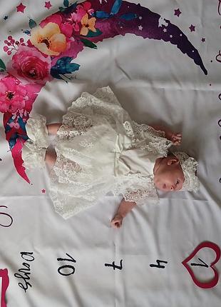 Платье белое с повязкой и носочками