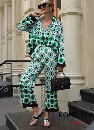 Женский комплект с геометрическим принтом zara р.l