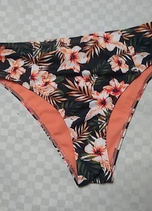 Черные высокие плавки с цветочным принтом